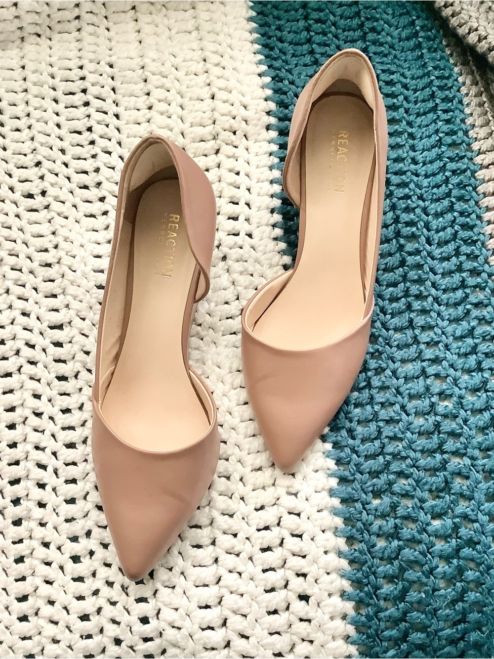 Kenneth Cole Reaction Blush Nude Pointed D'Orsay Wedges